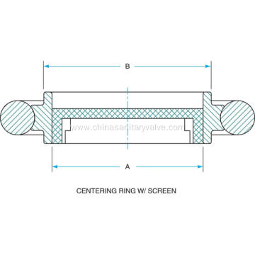 KF ISO Centering Ring with Screen SS304